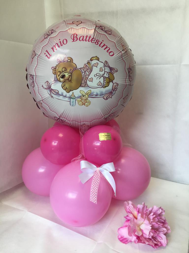 Centrotavola Palloncini Battesimo Rosa Baby Composizione Fai Da Te Addobbi Festa Ebay