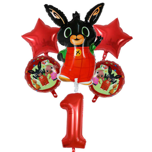 Palloncino Bing  numero 1 2 3 4 5 6  maxi cm 85 bunny compleanno kit da 6 pezzi