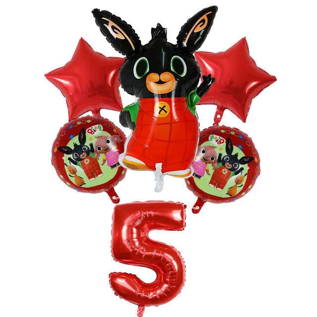 Palloncino Bing  numero 1 2 3 4 5 6  maxi cm 85 bunny compleanno kit da 6 pezzi