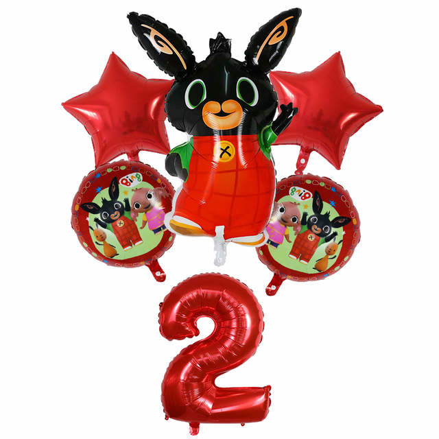 Palloncino Bing  numero 1 2 3 4 5 6  maxi cm 85 bunny compleanno kit da 6 pezzi