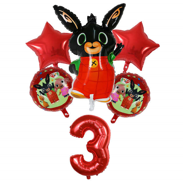 Palloncino Bing  numero 1 2 3 4 5 6  maxi cm 85 bunny compleanno kit da 6 pezzi