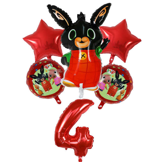 Palloncino Bing  numero 1 2 3 4 5 6  maxi cm 85 bunny compleanno kit da 6 pezzi