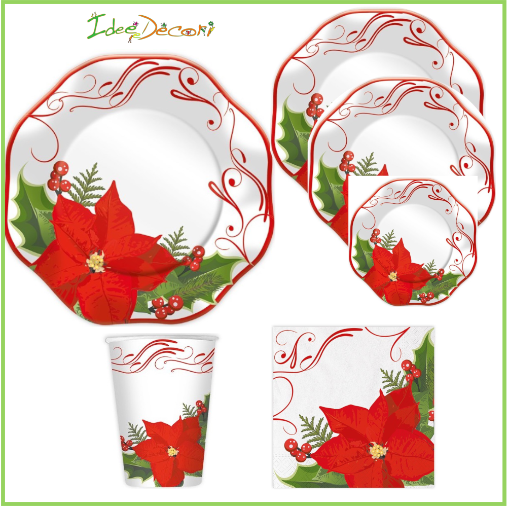 Set Stoviglie Di Carta Rosse 72 Pezzi – Per 24 Ospiti, Ideale Per Compleanni E Feste