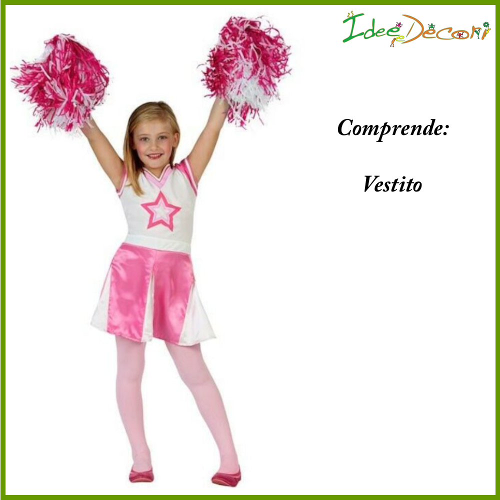 Cnexmin Costume da cheerleader per bambine, uniforme con pompon