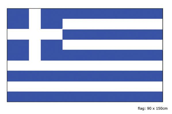 Bandiera Da Tavolo Grecia 21x14cm - Bandierina Greca Con Asta In Plastica Nera - Foto 4