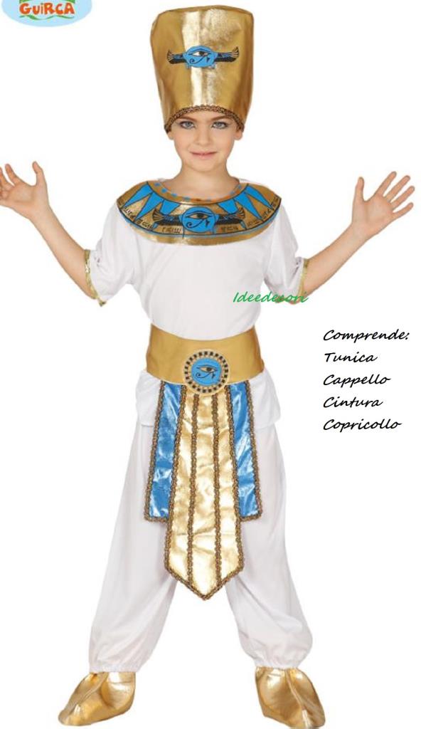 Costume egiziano bambino vestito tunica storico faraone Re D' Egitto  carnevale