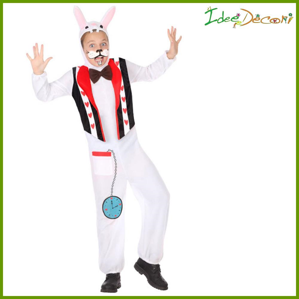 Costume bianco coniglio bambino Alice vestito coniglietto animale